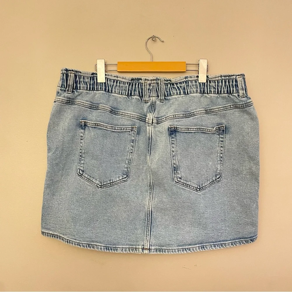 Reitmans Light Blue Denim Mini Skirt Elastic Waist – Size 18/20 Like New - Picture 8 of 16